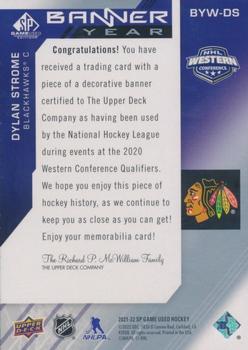2021-22 SP Game Used - 2021 NHL Western Conference Banner Year Relics #BYW-DS Dylan Strome Back