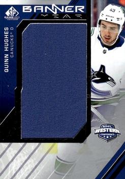 2021-22 SP Game Used - 2021 NHL Western Conference Banner Year Relics #BYW-QH Quinn Hughes Front