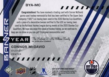 2021-22 SP Game Used - 2021 NHL Western Conference Banner Year Jersey Relics #BYA-MC Connor McDavid Back