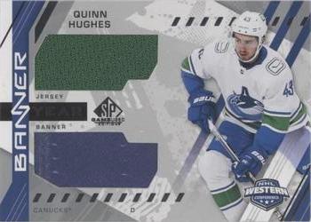 2021-22 SP Game Used - 2021 NHL Western Conference Banner Year Jersey Relics #BYA-QH Quinn Hughes Front