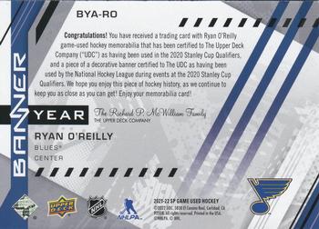 2021-22 SP Game Used - 2021 NHL Western Conference Banner Year Jersey Relics #BYA-RO Ryan O'Reilly Back