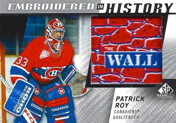 2021-22 SP Game Used - Embroidered in History #59 Patrick Roy Front