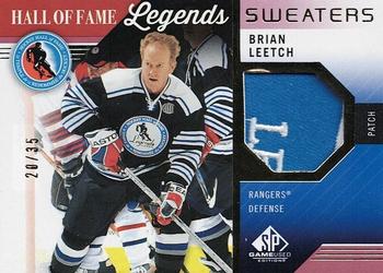 2021-22 SP Game Used - HOF Legends Sweaters Patch #HOF-BL Brian Leetch Front