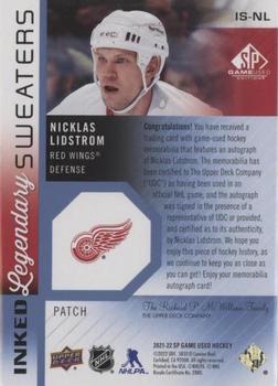 2021-22 SP Game Used - Inked Legendary Sweaters Patch #IS-NL Nicklas Lidstrom Back