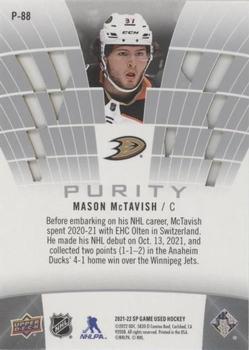 2021-22 SP Game Used - Purity #P-88 Mason McTavish Back