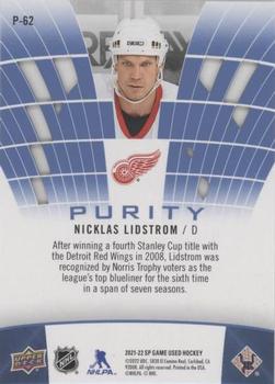 2021-22 SP Game Used - Purity Platinum #P-62 Nicklas Lidstrom Back