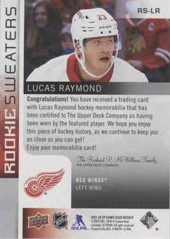 2021-22 SP Game Used - Rookie Sweaters #RS-LR Lucas Raymond Back