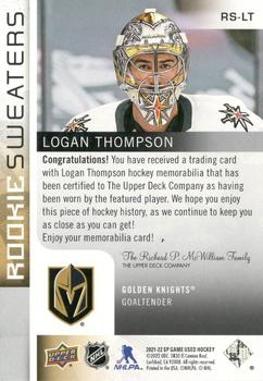 2021-22 SP Game Used - Rookie Sweaters #RS-LT Logan Thompson Back