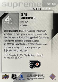 2021-22 SP Game Used - Supreme Patches #SP-SC Sean Couturier Back
