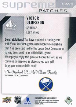 2021-22 SP Game Used - Supreme Patches #SP-VO Victor Olofsson Back