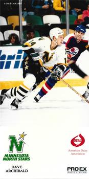 1988-89 Pro Ex American Dairy Minnesota North Stars #NNO Dave Archibald Front