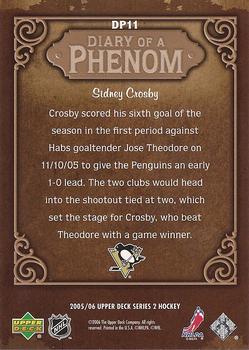 2005-06 Upper Deck - Diary of a Phenom #DP11 Sidney Crosby Back