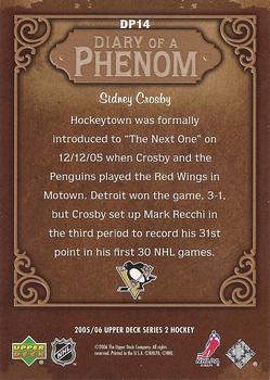 2005-06 Upper Deck - Diary of a Phenom #DP14 Sidney Crosby Back