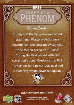 2005-06 Upper Deck - Diary of a Phenom #DP21 Sidney Crosby Back