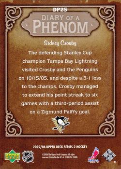 2005-06 Upper Deck - Diary of a Phenom #DP25 Sidney Crosby Back