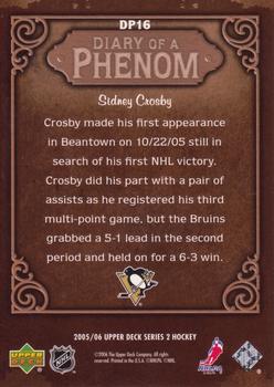 2005-06 Upper Deck - Diary of a Phenom #DP16 Sidney Crosby Back
