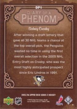 2005-06 Upper Deck - Diary of a Phenom #DP1 Sidney Crosby Back
