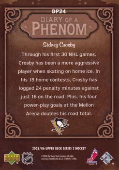 2005-06 Upper Deck - Diary of a Phenom #DP24 Sidney Crosby Back