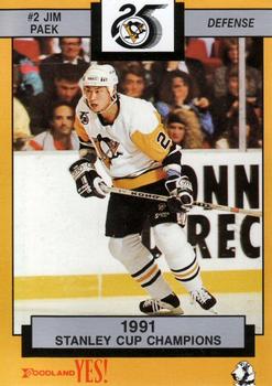 1991-92 Foodland Pittsburgh Penguins #1 Jim Paek Front