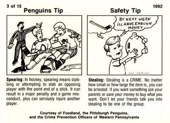 1991-92 Foodland Pittsburgh Penguins #3 Ron Francis Back