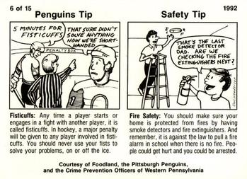 1991-92 Foodland Pittsburgh Penguins #6 Joe Mullen Back