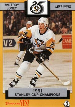 1991-92 Foodland Pittsburgh Penguins #7 Troy Loney Front