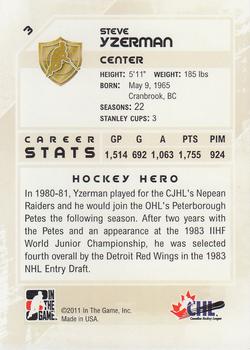 2010-11 In The Game Heroes and Prospects #3 Steve Yzerman Back