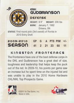 2010-11 In The Game Heroes and Prospects #18 Erik Gudbranson Back