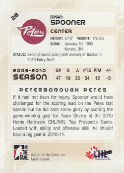 2010-11 In The Game Heroes and Prospects #28 Ryan Spooner Back