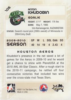 2010-11 In The Game Heroes and Prospects #105 Anton Khudobin Back
