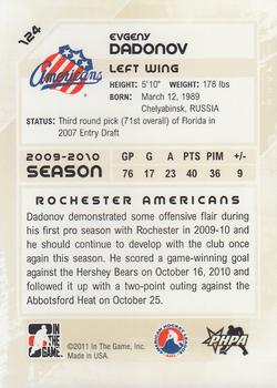 2010-11 In The Game Heroes and Prospects #124 Evgeny Dadonov Back