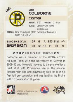 2010-11 In The Game Heroes and Prospects #145 Joe Colborne Back
