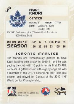 2010-11 In The Game Heroes and Prospects #149 Nazem Kadri Back