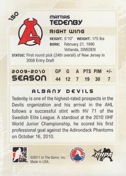 2010-11 In The Game Heroes and Prospects #150 Mattias Tedenby Back