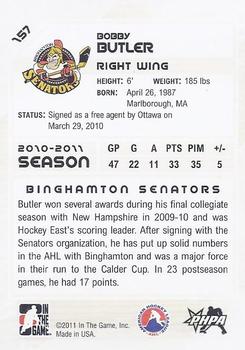 2010-11 In The Game Heroes and Prospects #157 Bobby Butler Back