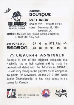 2010-11 In The Game Heroes and Prospects #165 Gabriel Bourque Back