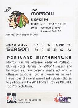 2010-11 In The Game Heroes and Prospects #194 Joe Morrow Back