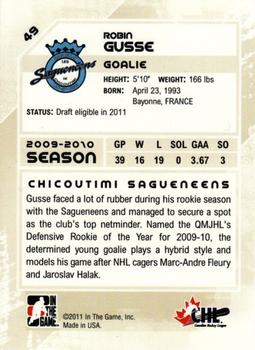 2010-11 In The Game Heroes and Prospects #49 Robin Gusse Back