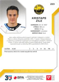 2022-23 SportZoo Tipsport ELH #223 Kristaps Zile Back
