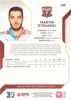 2022-23 SportZoo Tipsport ELH #292 Martin Štohanzl Back