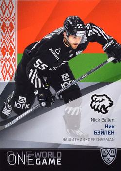 2021-22 Sereal KHL One World One Game Platinum Collection #ONE-020 Nick Bailen Front
