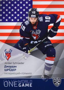 2021-22 Sereal KHL One World One Game Platinum Collection #ONE-145 Jordan Schroeder Front