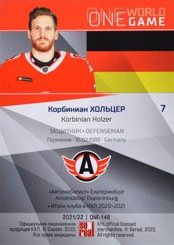 2021-22 Sereal KHL One World One Game Platinum Collection #ONE-148 Korbinian Holzer Back