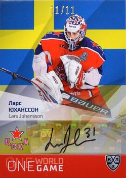 2021-22 Sereal KHL One World One Game Platinum Collection - Autograph #ONE-A01 Lars Johansson Front