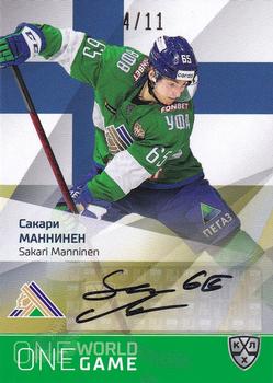 2021-22 Sereal KHL One World One Game Platinum Collection - Autograph #ONE-A28 Sakari Manninen Front