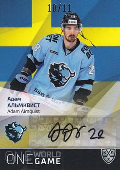 2021-22 Sereal KHL One World One Game Platinum Collection - Autograph #ONE-A82 Adam Almquist Front