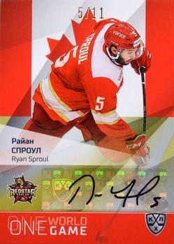 2021-22 Sereal KHL One World One Game Platinum Collection - Autograph #ONE-A140 Ryan Sproul Front