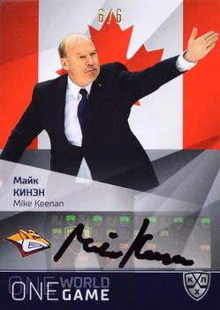 2021-22 Sereal KHL One World One Game Platinum Collection - Autograph Coach #COA-A01 Mike Keenan Front