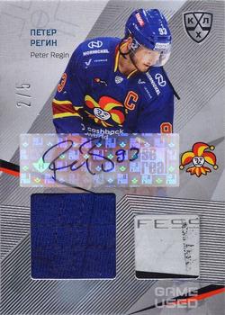 2021-22 Sereal KHL One World One Game Platinum Collection - Game-Used Jersey Swatch Stick Auto #JER-STI-A09 Peter Regin Front