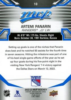 2022-23 Upper Deck MVP - Blue Script #10 Artemi Panarin Back